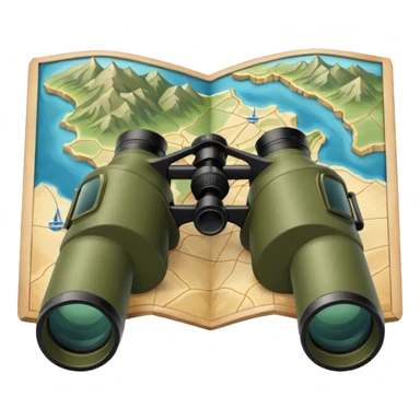 military map with binoculars sticker