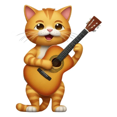 Ginger cat with guitar  sticker