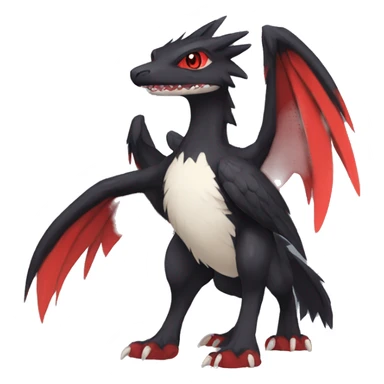 Anthro Cute cool black red nargacuga animal hybrid Fakemon full body sticker