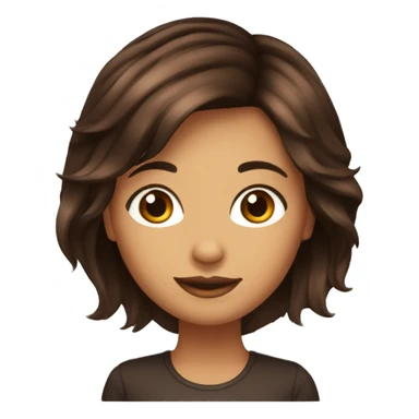 Una chica con cabello marron oscuro y media cola sticker