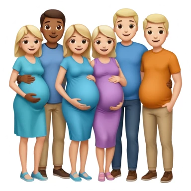 A large family grandmothers paternal aunts maternal sister great grandparents and a pregnant couple  sticker