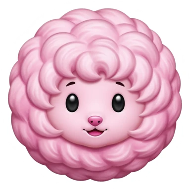 pink fur ball sticker