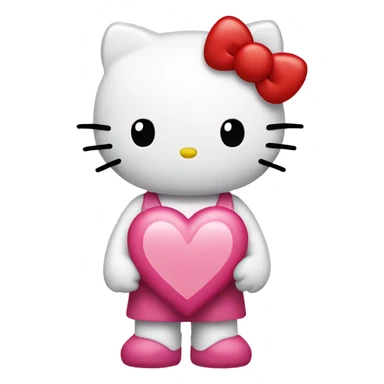 hello kitty with heart sticker