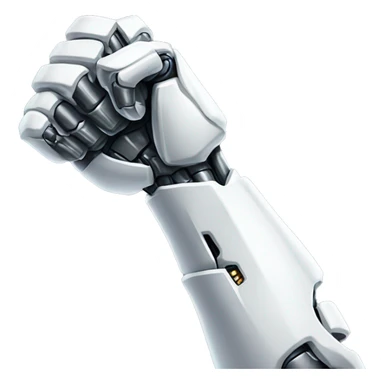 Flexing white mechanical cyborg arm and bicep sticker