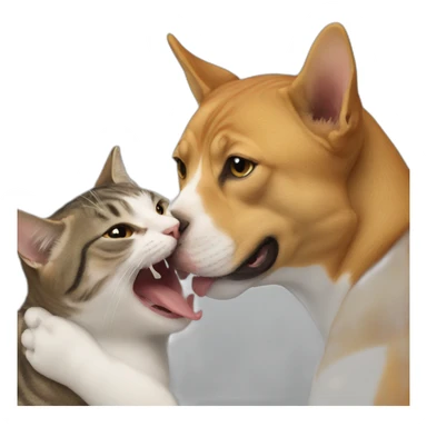 Cat eating dog sticker
