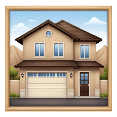 from this garage, make it a bigger house, with same style sticker