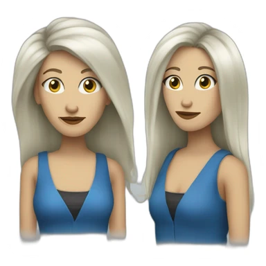 white punk jazz singer with blue straight long hair, woman, 43 years old sticker