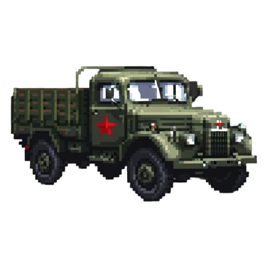 ZIL 130 truck, vintage Russian military truck sticker