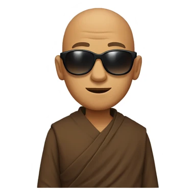 monk with sunglasses sticker