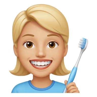 toothbrush next to a bright smile sticker