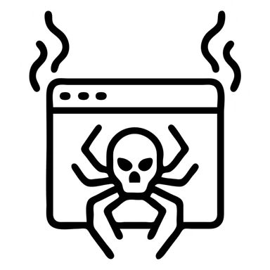 sharp clear icon of the dark web with clear lines, smoke escaping from icon suggesting secrecy or danger sticker