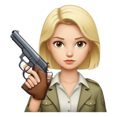 blonde woman with gun sticker