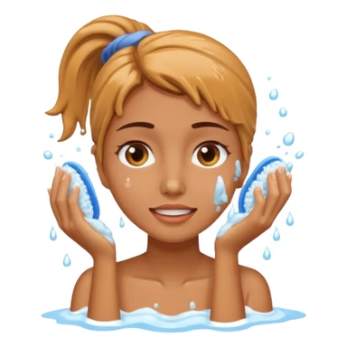 A women washing her face sticker