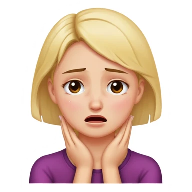 Girl putting hands on neck crying sticker