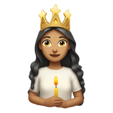 lucia with candles in her lucia crown sticker