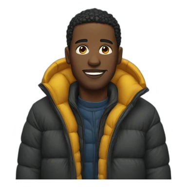 Black man wearing a puffer jacket  sticker