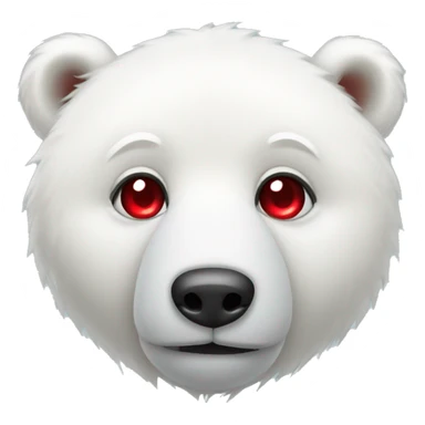 white polar bear with heart red eyes sticker