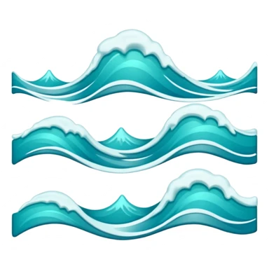3 ocean waves, arranged horizontally sperately sticker