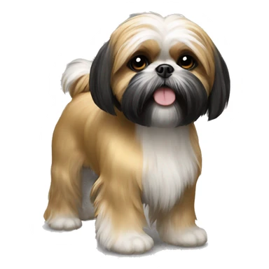 Gold and black shih tzu sticker