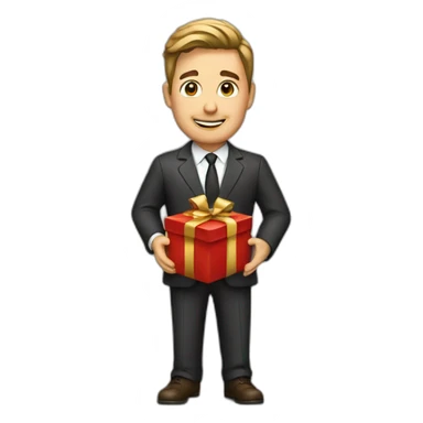 a lawyer holding a present sticker