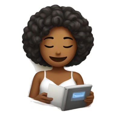 Girl in bed with kindle  sticker