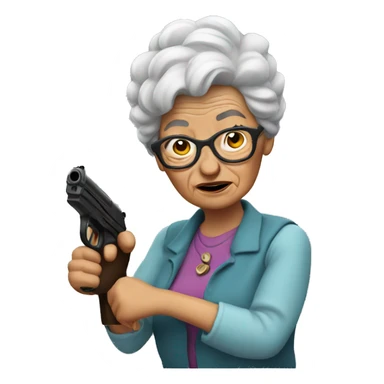 Granny with a gun sticker