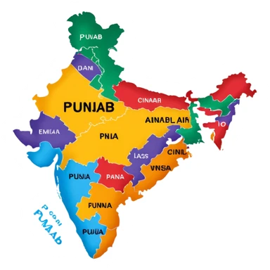 Punjab map sticker