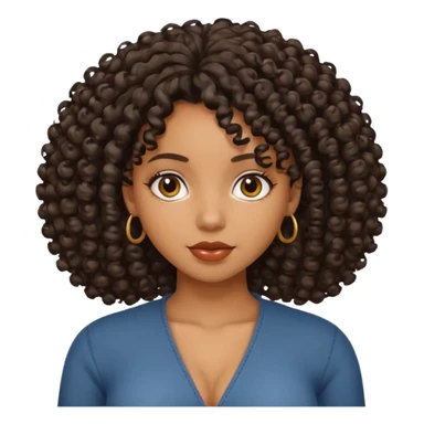Black girl with curly hair with big bobs sticker