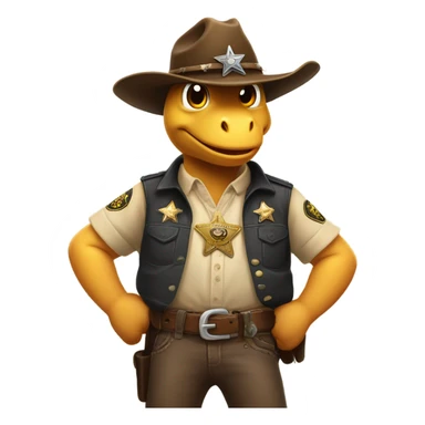 a dinosaur cowboy sticker