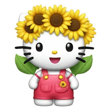 Hello kitty with sunflower  sticker