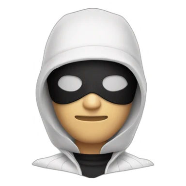 Robber in black mask, black and white suit sticker