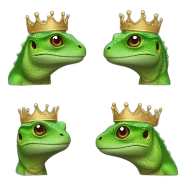 lizard wearing crown sticker