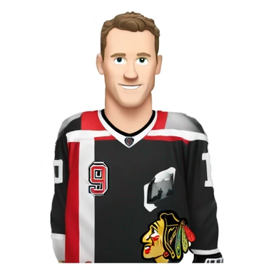 Jonathan Toews in front of the Eiffel Tower  sticker