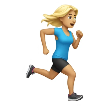 Blonde woman running sticker