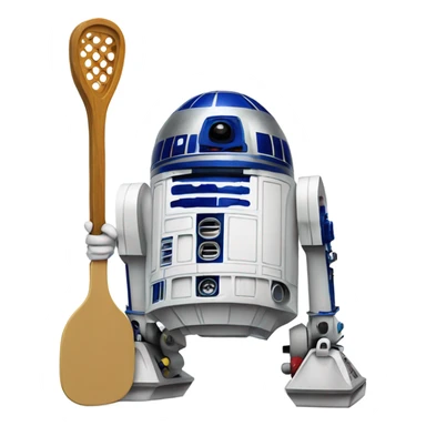 R2d2 with a pickleball paddle sticker