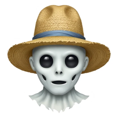 ghost farmer portrait, head and shoulders only, straw hat, spooky pale face, cracked skin, haunted vibe, 3D cartoon, mobile game icon style, clean background, no text, no watermark
 
 sticker