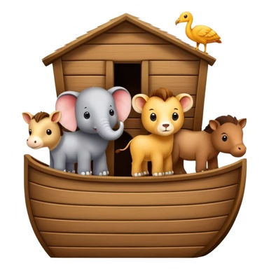Pairs of animals lined up to enter Noah's ark sticker