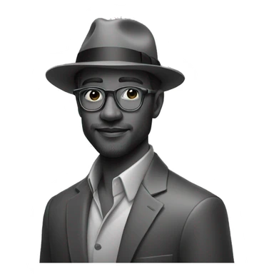 stylish man in grayscale portrait sticker