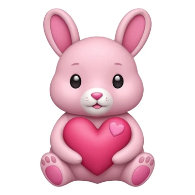 A labubu holding a heart sticker