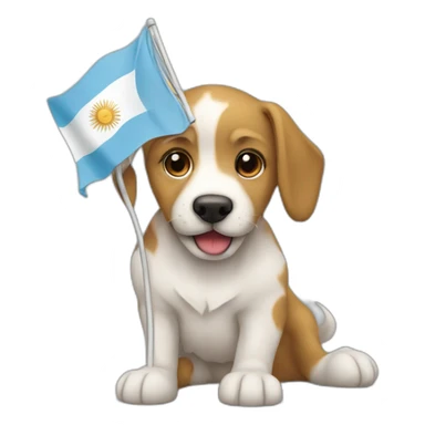 argentina flag with a dog instead the sun sticker