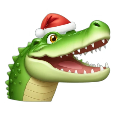 Crocodile in Santa Claus hat sticker