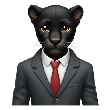 Black cub panther wearing a blazer sticker