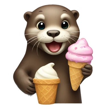 otter with ice cream sticker