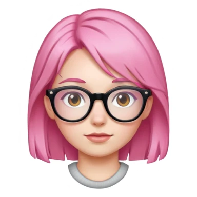 Girl with pink hair and glasses sticker