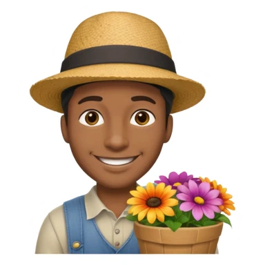Street Flower Seller black man  sticker