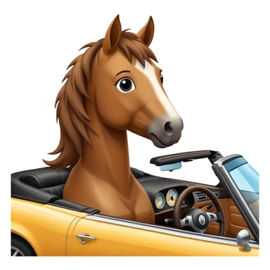 Horse driving a convertible  sticker