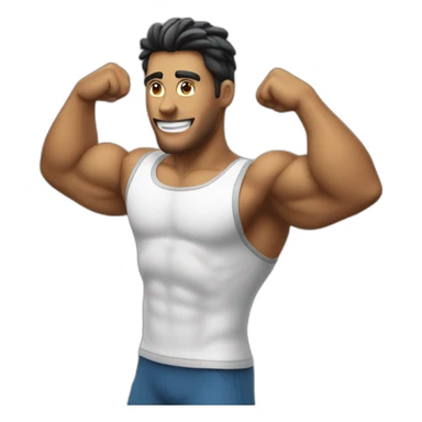 Muscle chatgpt coding guy Mediterranean sticker