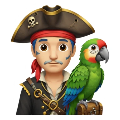 pirate and parrot sticker