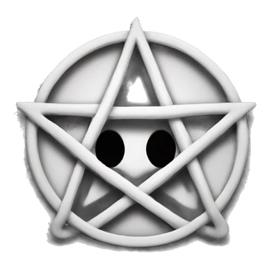 Upside down pentagram black and white sticker