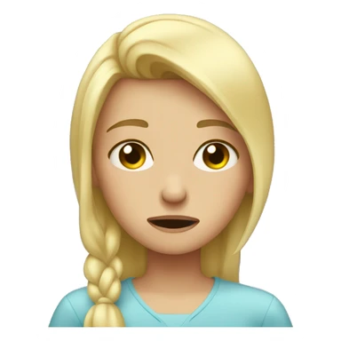 Blonde girl crying sticker